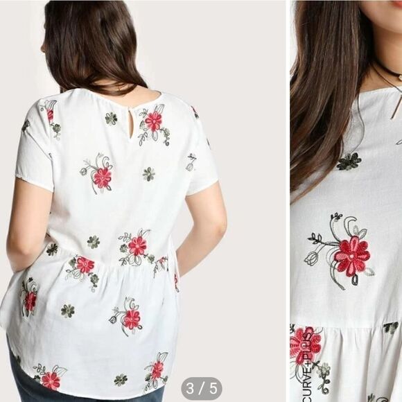 Nwot, Shein large top, floral peplum blouse - Picture 10 of 10